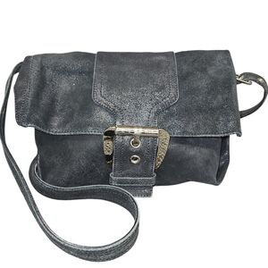 CELINE C Macadam Black Suede Shoulder Bag
